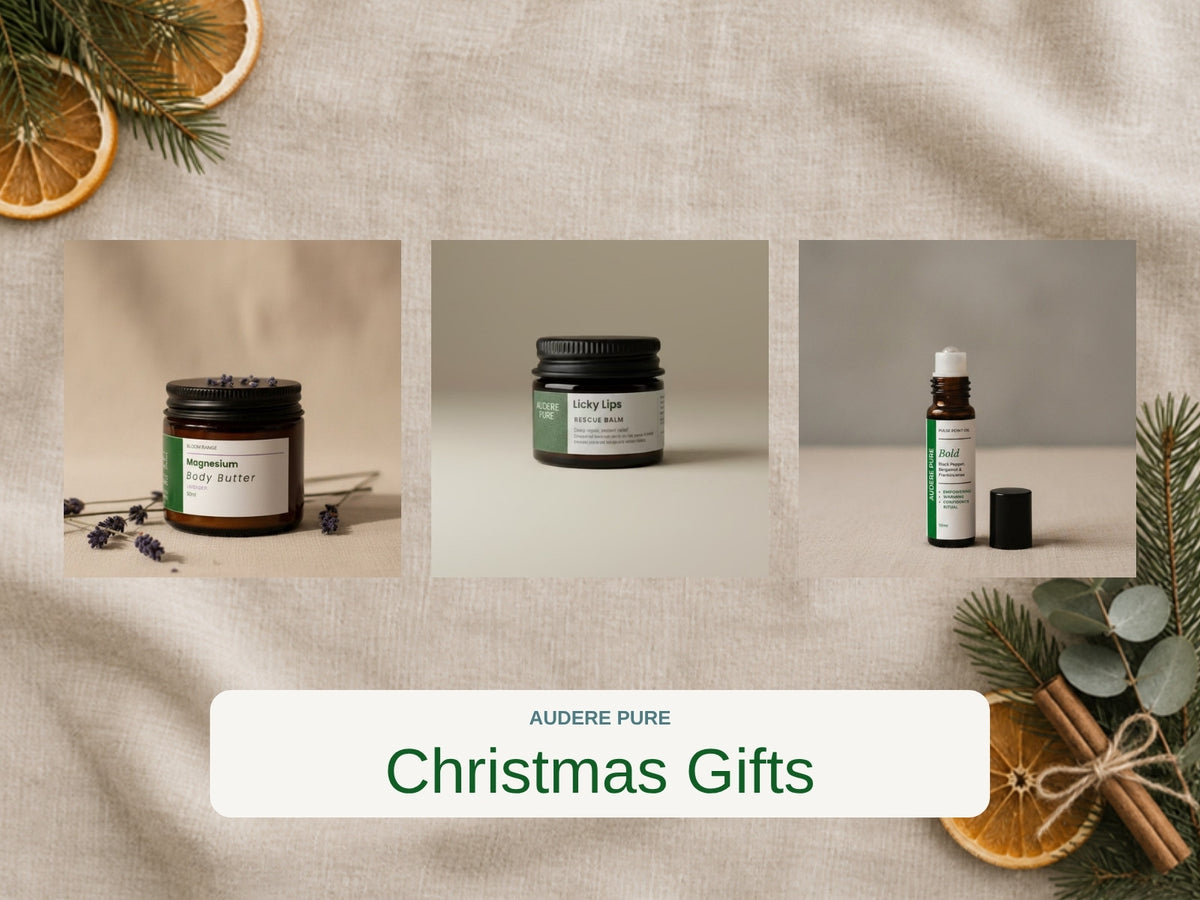 Natural skincare Christmas gifts by Audere Pure