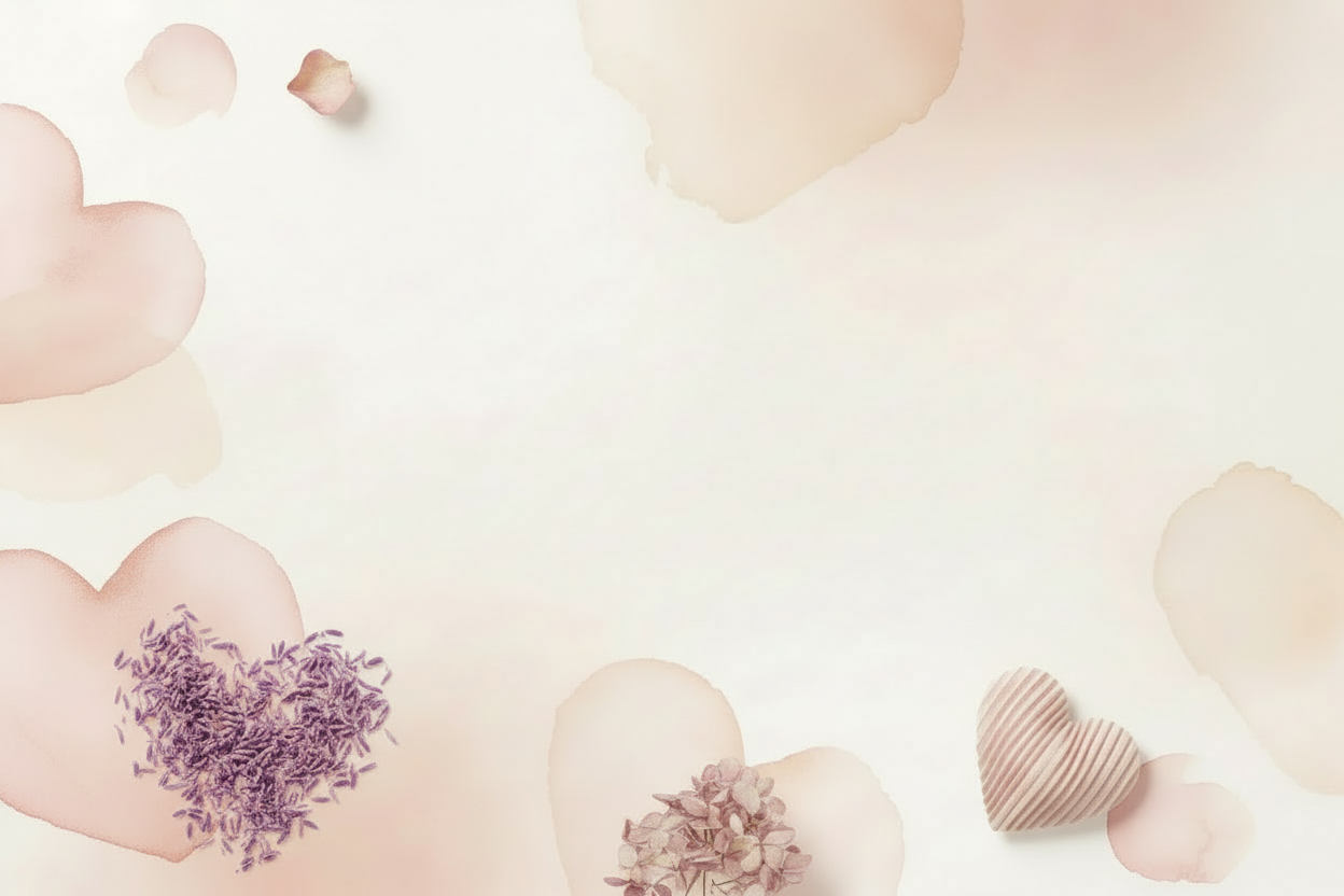 Valentine's banner with heart in bottom left